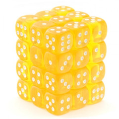 Chessex Dice CHX 23802 Translucent 12mm D6 Yellow w/ White Set of 36